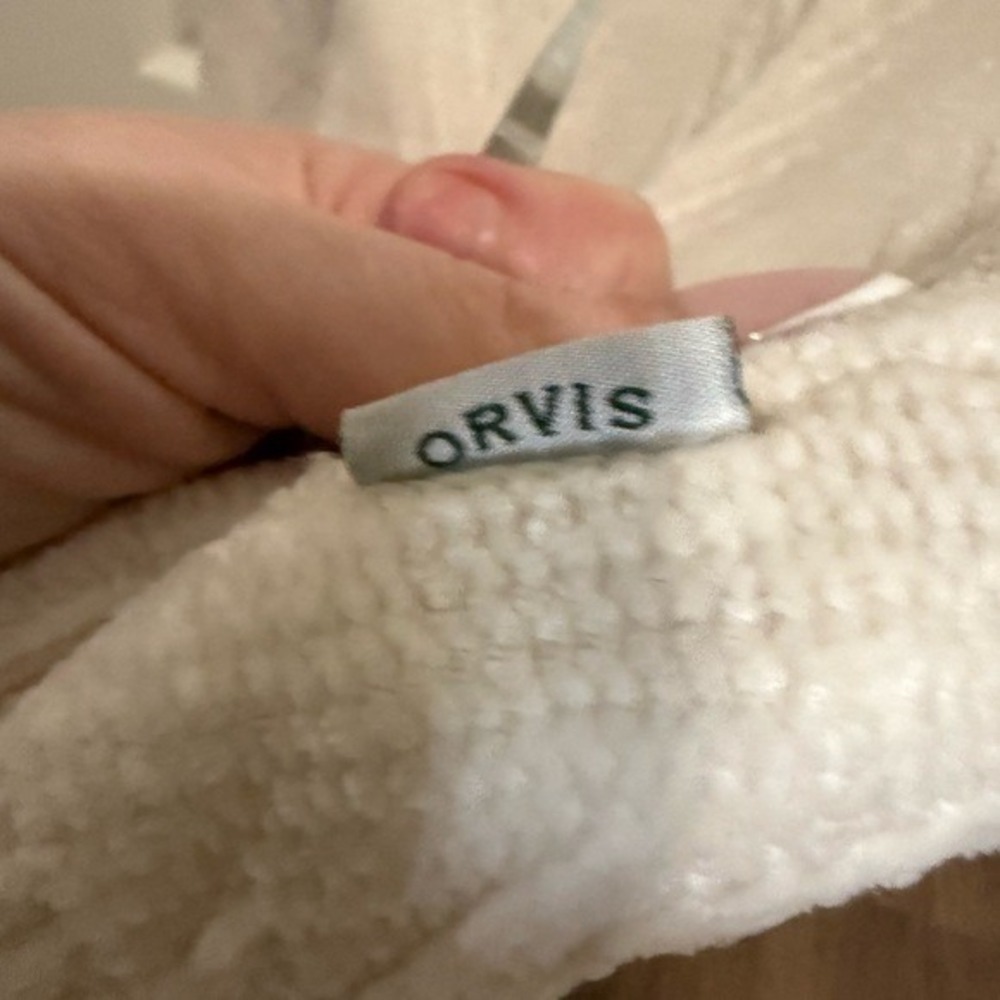 Orvis Cable Knit Sweater XS Cream Cotton Blend Cottagecore Coastal Grandpa - Picture 3 of 5